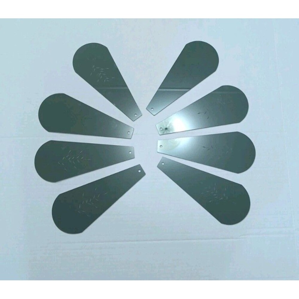 Lot of 8 Vintage Smoked Glass Replacement Panels for Touch Lamp Etched Floral - Picture 2 of 9